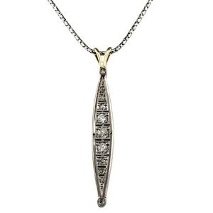 14 Karat White and Yellow Gold and Diamond Pendant Necklace #18847